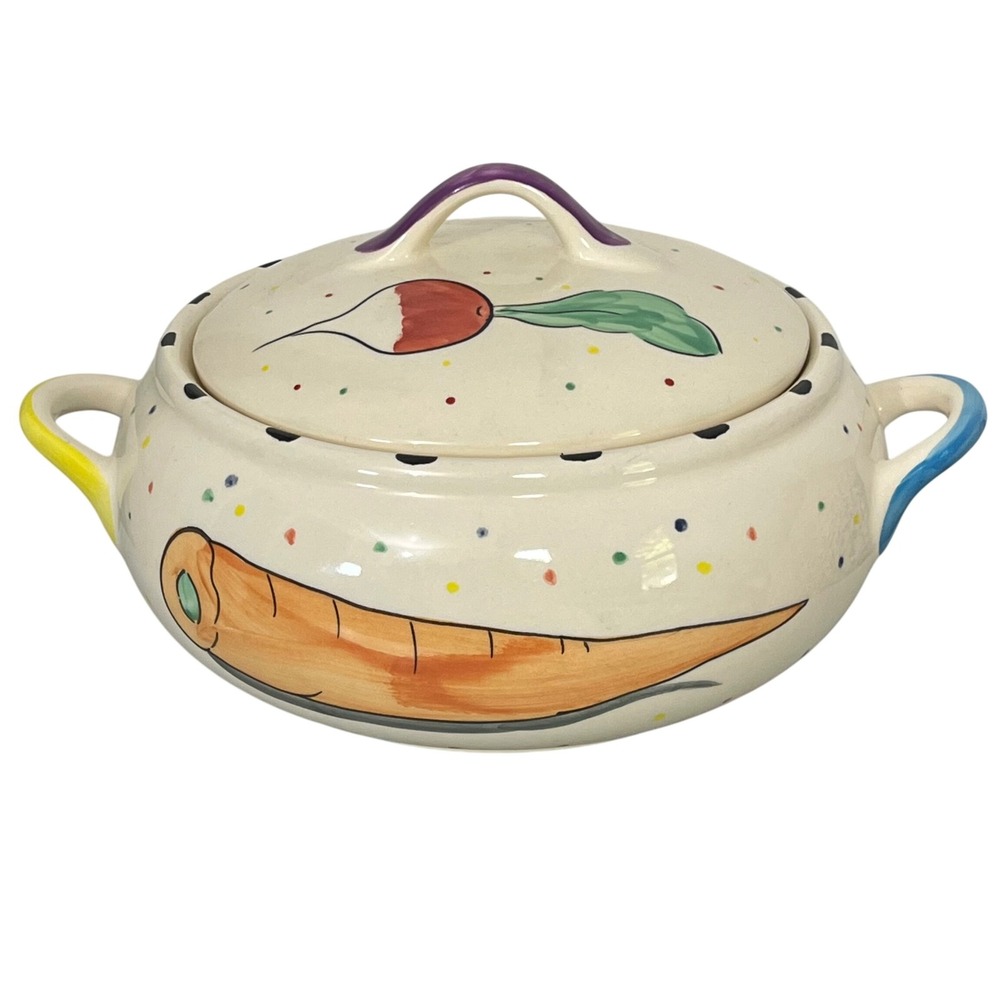 Vintage BLOCK BASICS‎ COVERED VEGETABLE Serving  BOWL/ DISH & LID